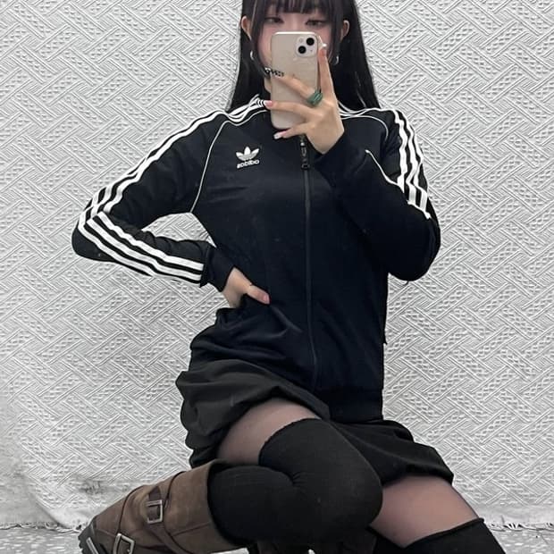 아디다스 빈티지 Y2K 레트로 슈퍼스타 져지 집업 160 C10576