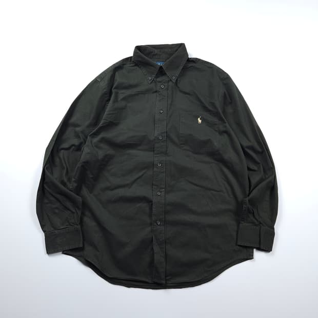 폴로 랄프로렌 포니 로고 카키 미니멀 셔츠(L)