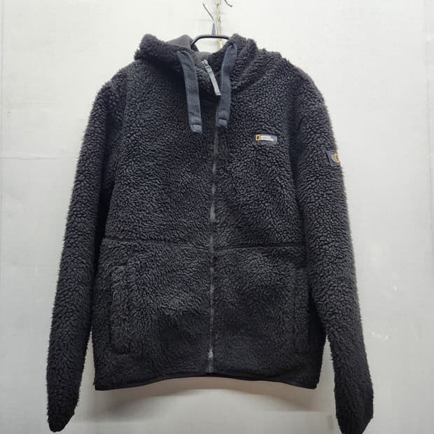 내셔널지오그래픽 와펜 풀집업 후리스 후드집업 L