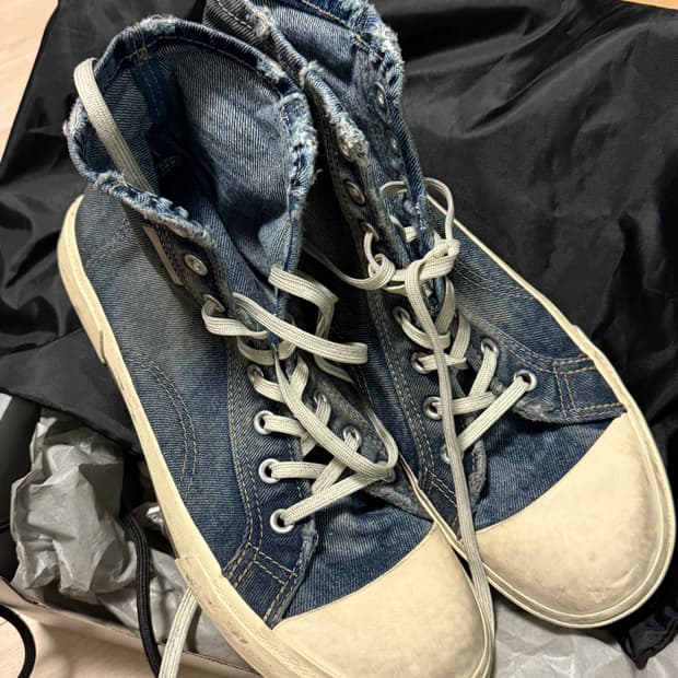 [44] 발렌시아가 파리하이탑 스니커즈 블루 국내매장판