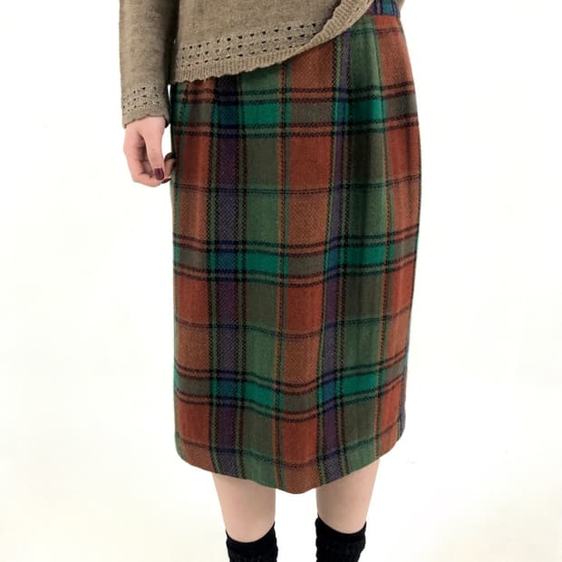 Tartan Check Winter Midi Skirt