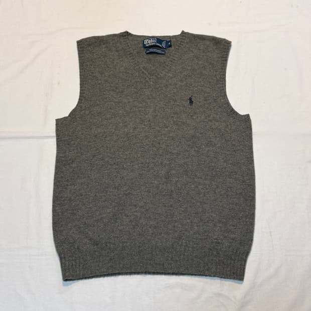 폴로 랄프로렌 램스울 조끼 베스트 그레이