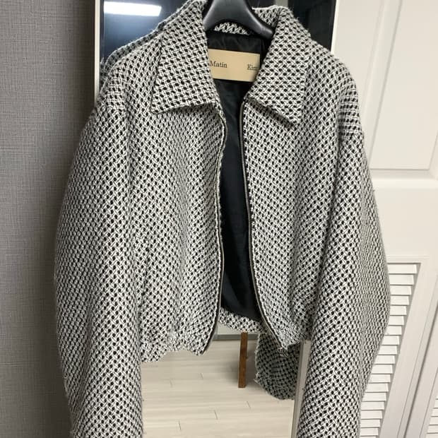 마뗑킴 트위드 블루종 점퍼