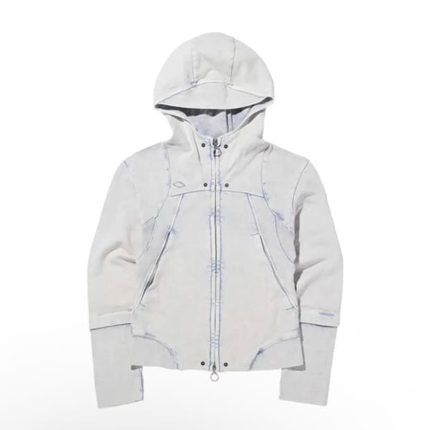 미스치프 롬버스 블리치드 펀칭 후드집업