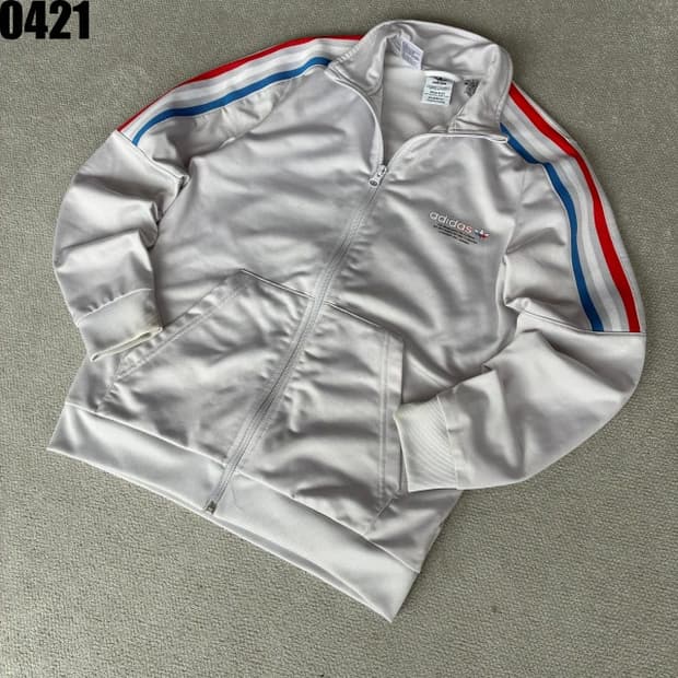 아디다스 삼선 트랙탑 져지 집업 화이트 150