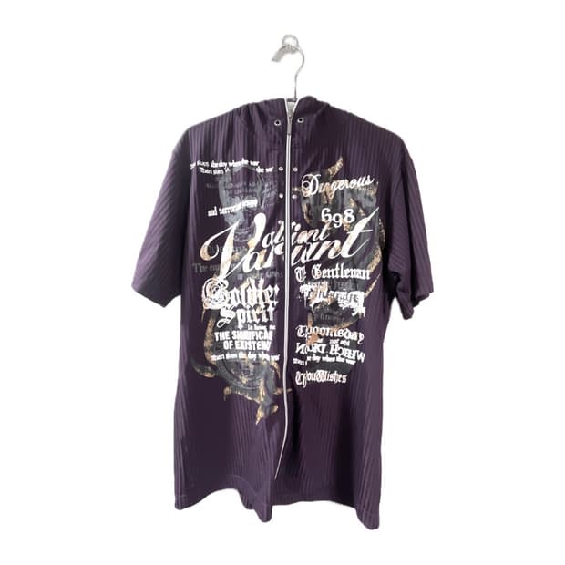 펑크 고딕 고스 y2k 그런지 후디 후드집업 퍼플 지퍼 레터링 후드