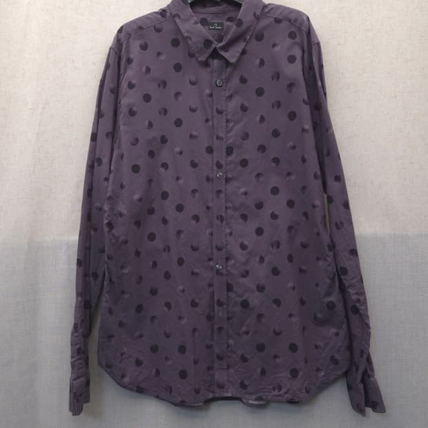 폴 스미스 남성 보라색 도트 셔츠 XL
