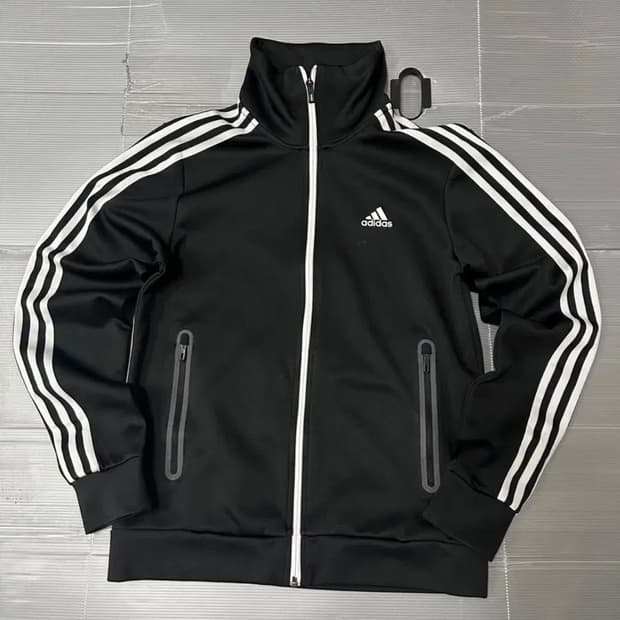 아디다스 로고 져지 트랙탑 블랙 100