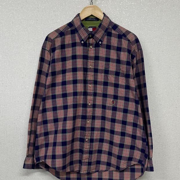 (L)90'S 타미 체크 셔츠-M2157