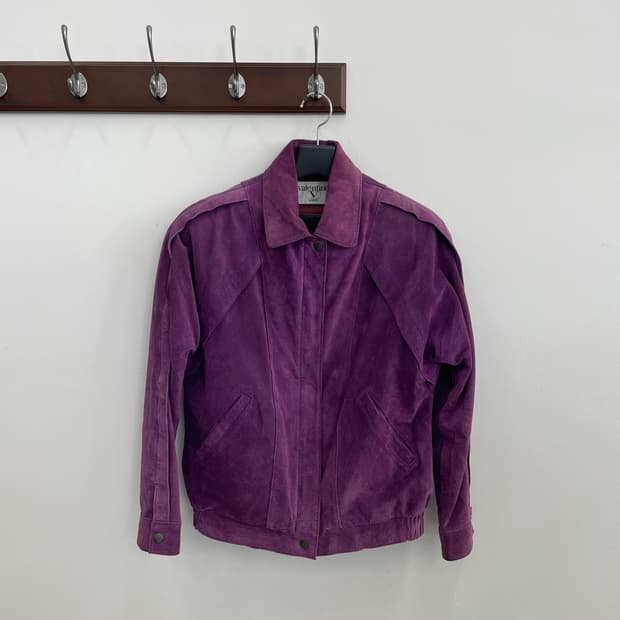 발렌티노 우모 퍼플 누벅 스웨이드 자켓