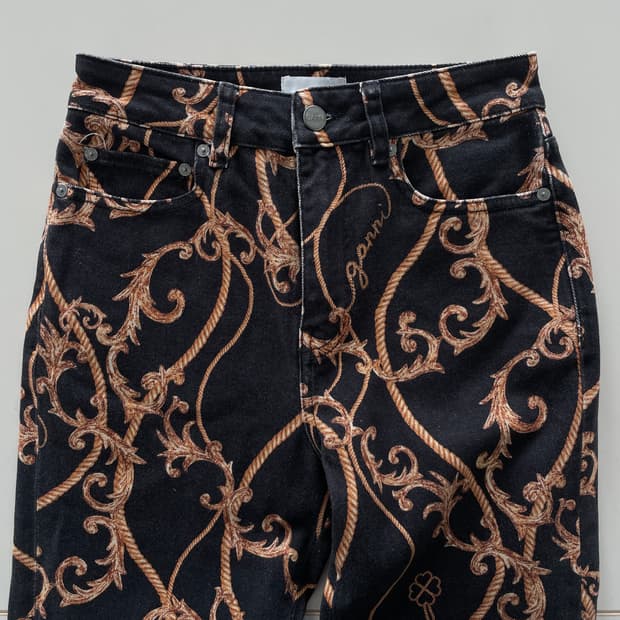 가니 바로크 프린트 데님 팬츠 바지