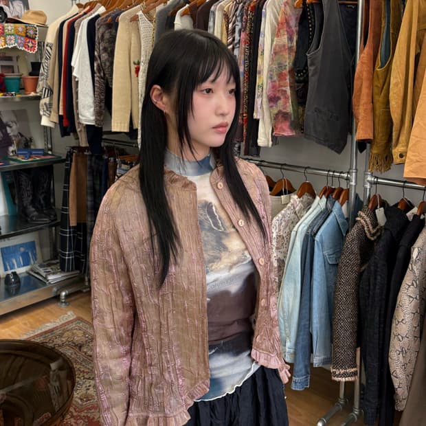 Vintage Sheer Wrinkle Blouse