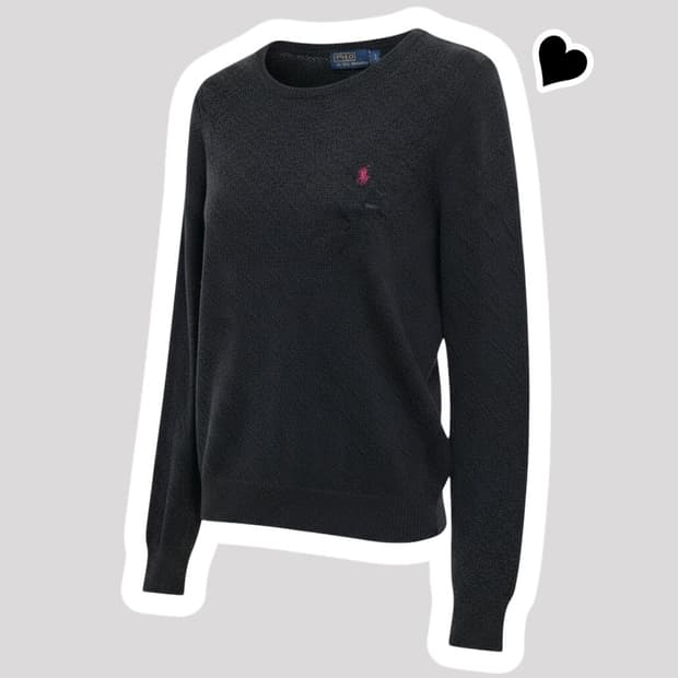 폴로 랄프로렌 다크그레이 꽈배기 니트