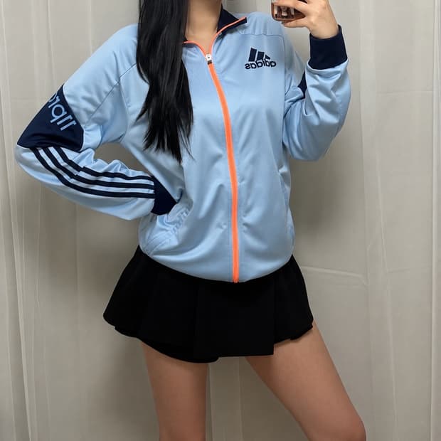 아디다스 Climlite 스카이블루 배색 트랙탑 져지