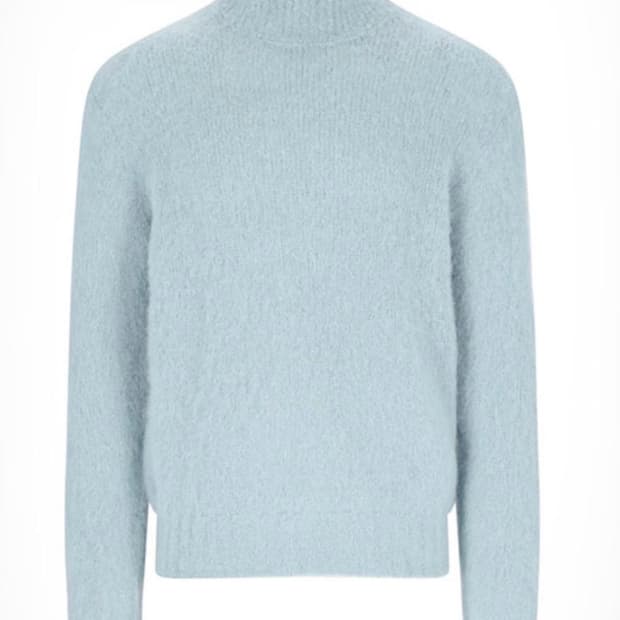 아미 알파카 헤어리 하이넥 니트 L사이즈