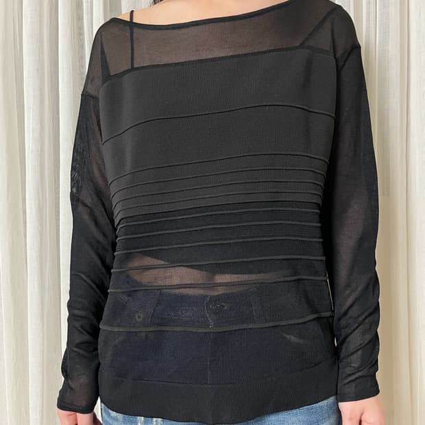 헬무트랭 시스루 패널 니트 탑 helmut lang 