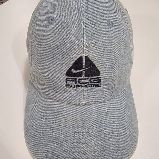 슈프림 x 나이키 ACG 데님 6-패널 캡 워시드 블루 - 22FW