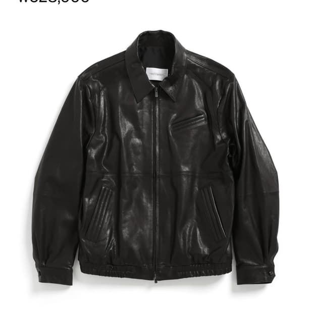 Stitched Volume Leather Jacket Lamb Skin