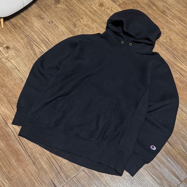 [L] 챔피온 쉽스 리버스 위브 블랙 후드티