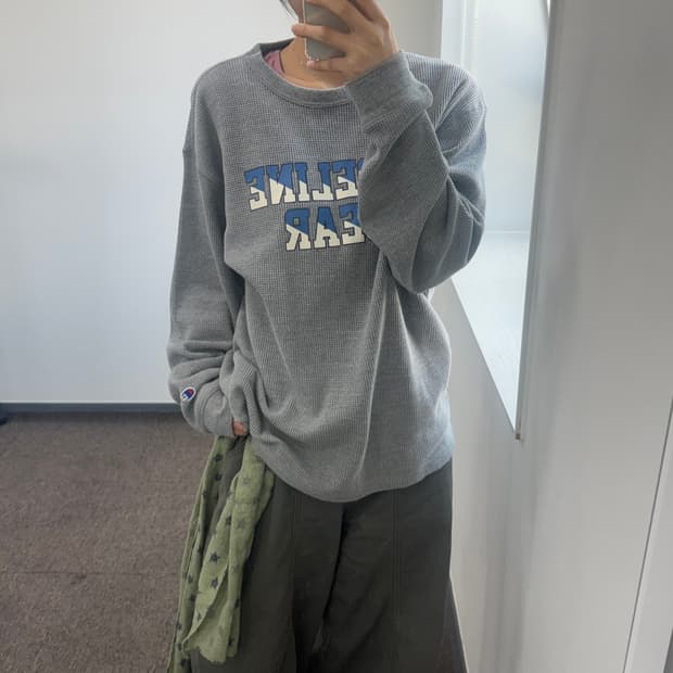 Champion 챔피온 그레이 와플 롱슬리브