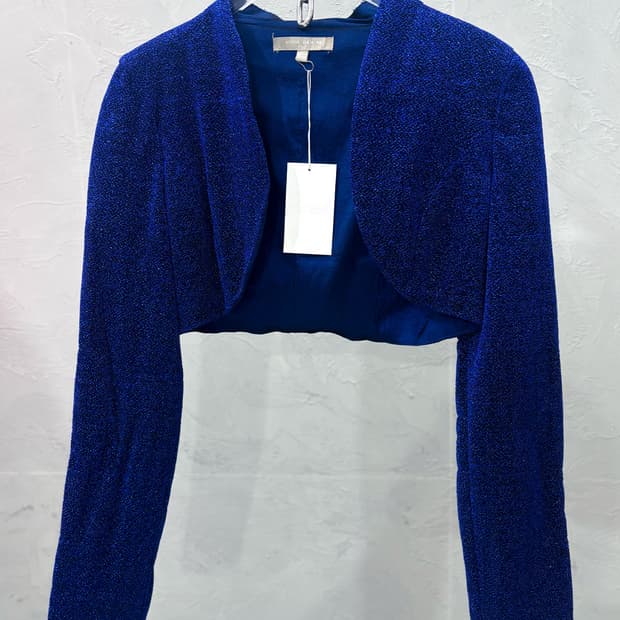 파리 블루 글리터 볼레로