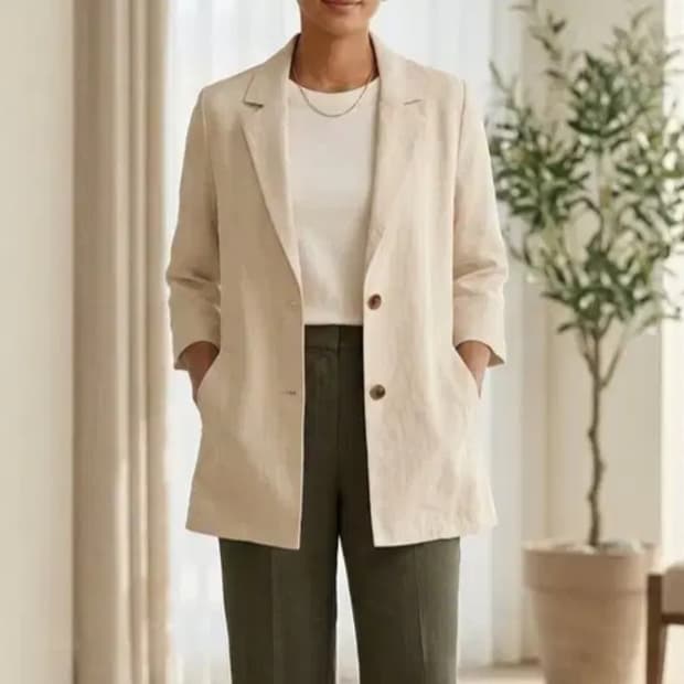 [90]베네통 린넨 자켓