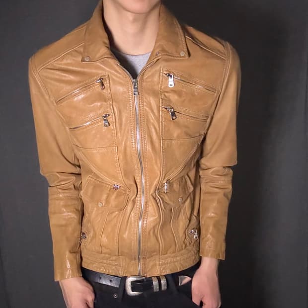 lamb skin leather jacket