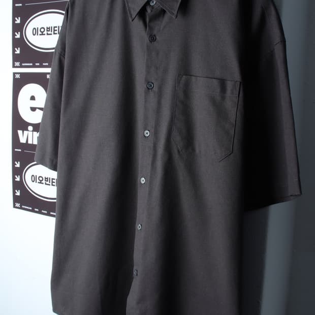 (XL-2XL) 르아르 반팔 카라 티셔츠 셔츠 남방 카키-H32774
