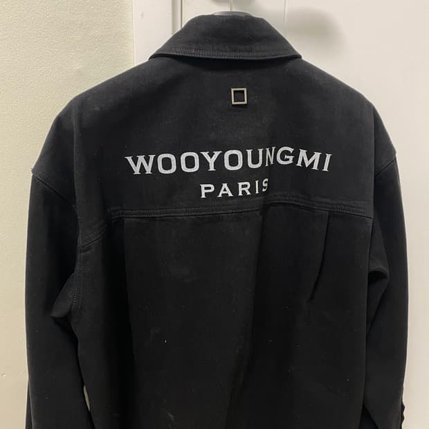[새상품급] 우영미 백로고 데님 셔츠 청자켓 블랙