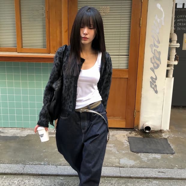 Seoul based 레오파드 가디건 