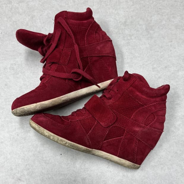 Ash 보위 웨지힐 하이탑 스니커즈 레드