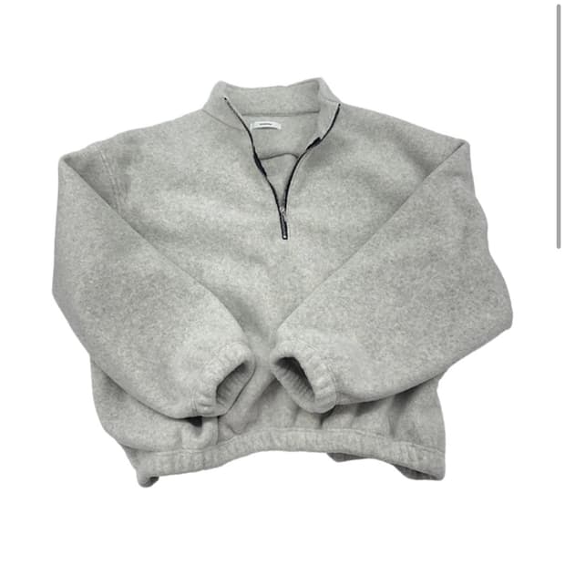 논노드 하프 집 플리스 클라우드 화이트