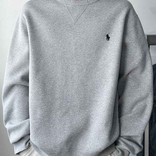 폴로 랄프로렌 헤더 그레이 플리스 크루넥 스웻셔츠
