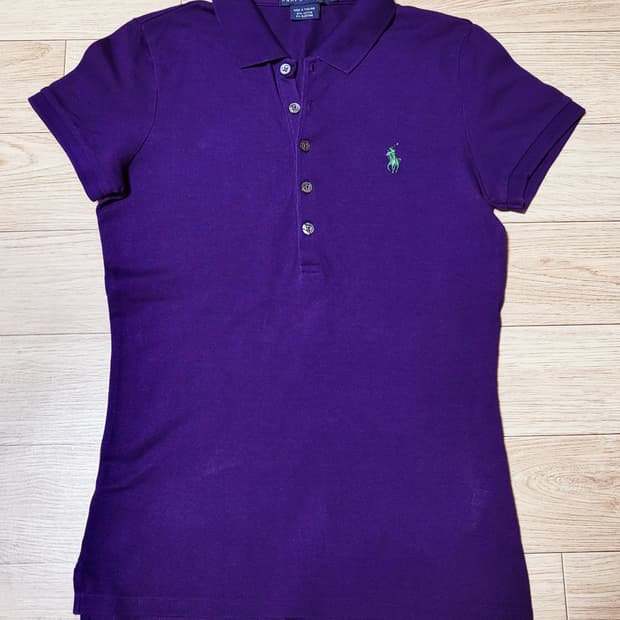 택포)두산폴로. 폴로 랄프로렌 5버튼 반팔카라티. 여성 S