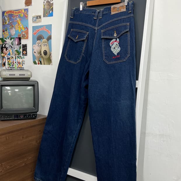 Roca wear 로카웨어 올드스쿨 힙합 인디고 데님 팬츠