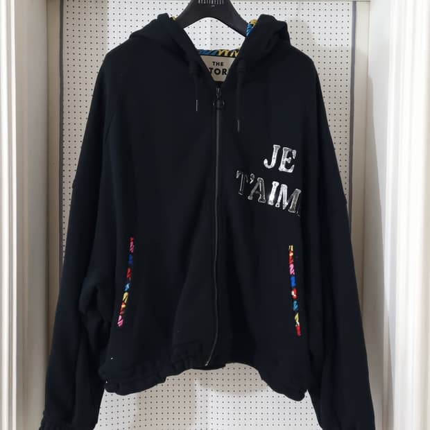 한섬 더스토어 스팽글 믹스컬러 집업