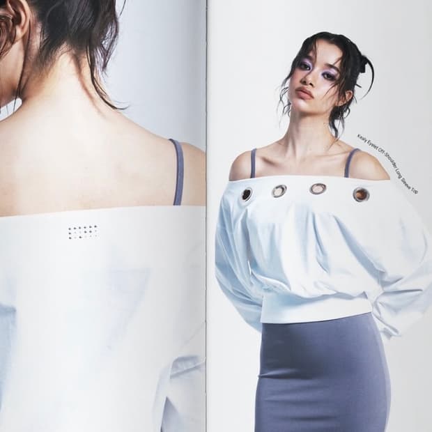 플리즈노팔로우 크롭 화이트 맨투맨 