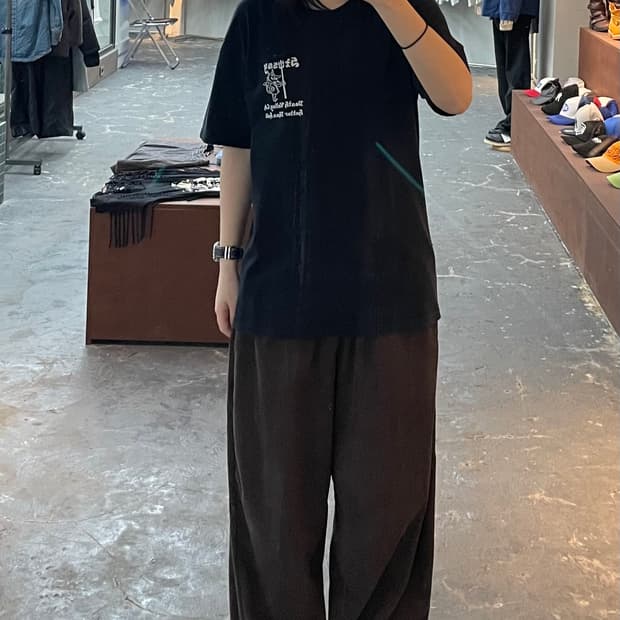 스투시 호러 댄 헬 블랙 반팔티 H1114