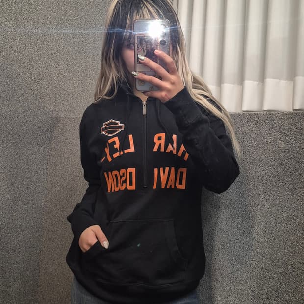 HARLEY DAVIDSON HALF-HOODIE ZIPUP 