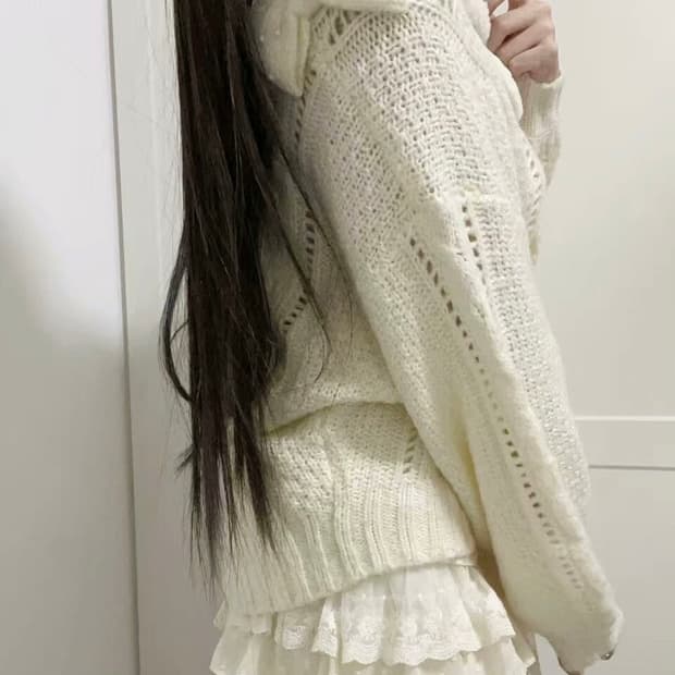 리즈리사 핀터깔 히메갸루 리본 니트