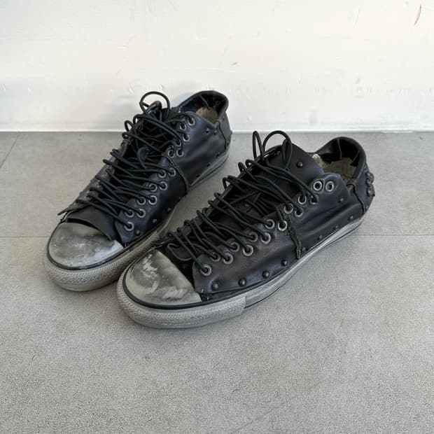 AFFLICTION 스터드 셔링 레더 스니커즈