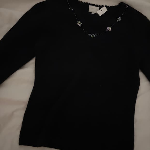 Japanese Brand wool slim fit knit black