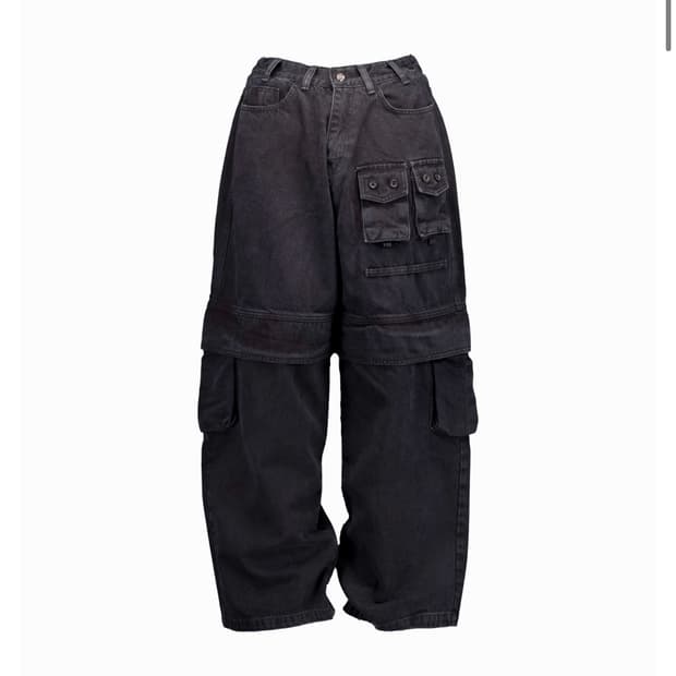 포스서비스 밀리터리 데님 포켓 팬츠