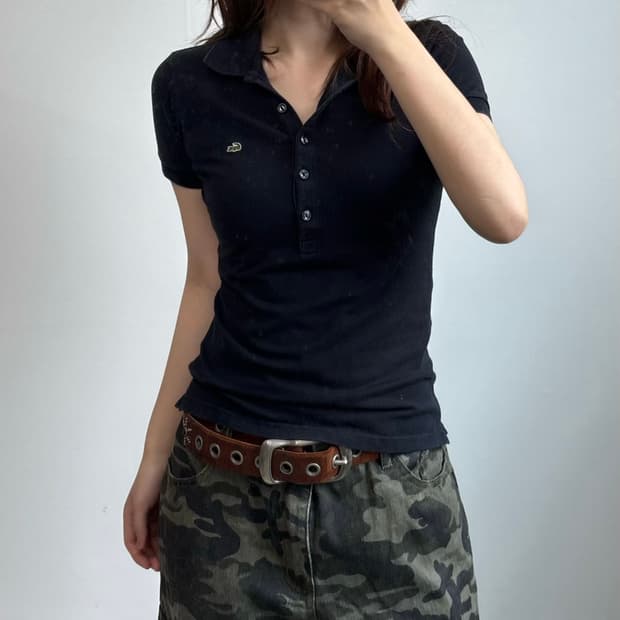 라코스테 블랙 PK 카라 반팔 티셔츠