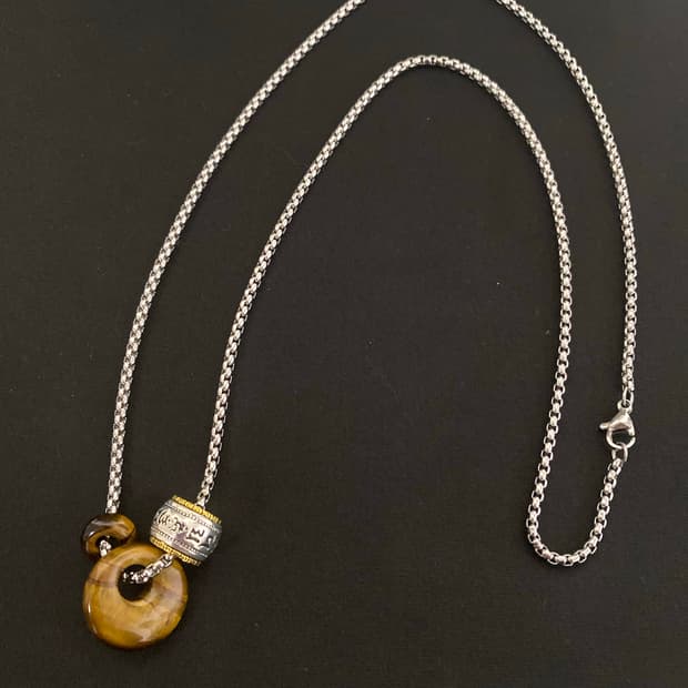 육자진언 원석 목걸이