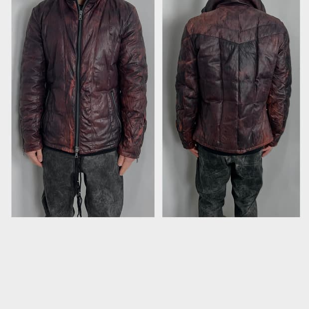 이사무 카타야마 백래쉬 쉽스킨 레더 다운 자켓