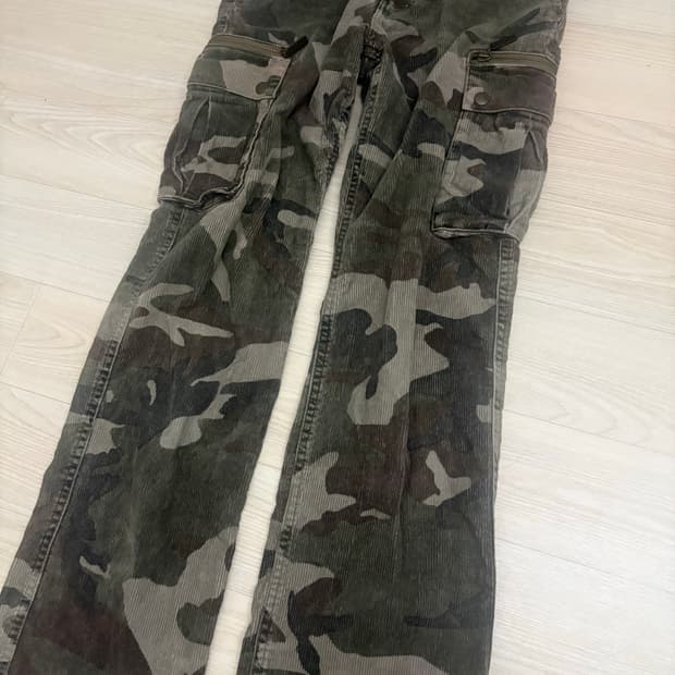 y2k 2000s 로우라이즈 카모 배기팬츠