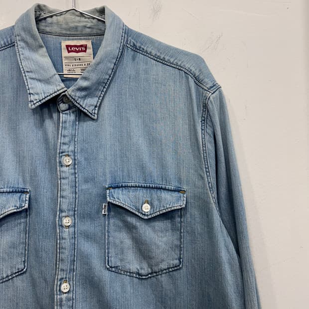리바이스 더블포켓 연청 웨스턴 데님셔츠