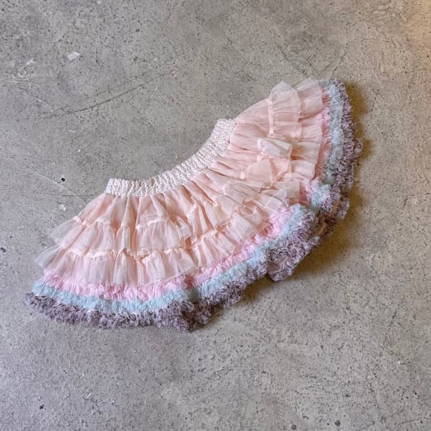 배색 튜튜 스커트