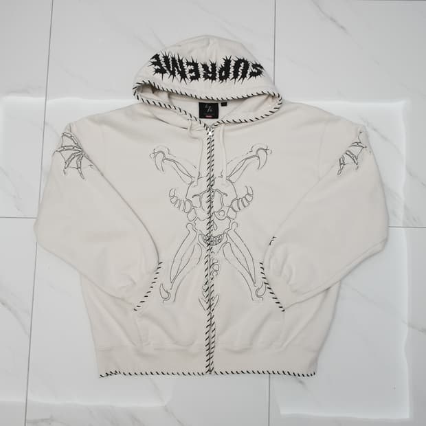 [XL] 슈프림 요지 야마모토 집업 후드 화이트